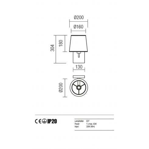 Redo Fali lámpa 01-1146-BR-SCWR-IV SAVOY