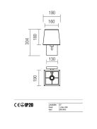 Redo Fali lámpa 01-1146-BR-SCWSQ-BG SAVOY