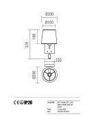 Redo Fali lámpa 01-1147-BR-SCWR-BG SAVOY