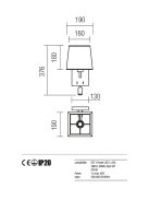 Redo Fali lámpa 01-1147-BR-SCWSQ-BG SAVOY