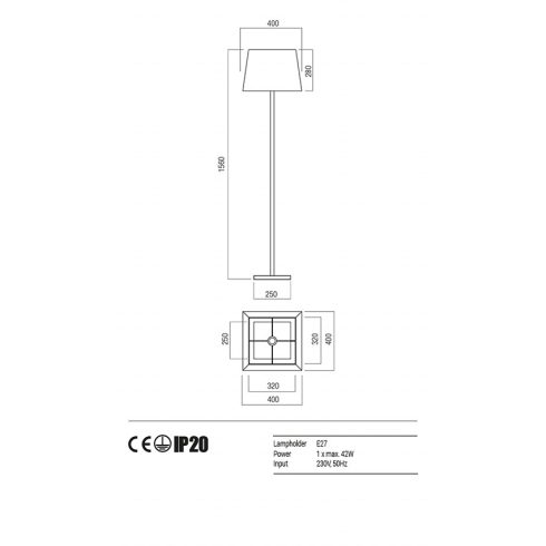 Redo Álló lámpa 01-1149-AB-SCFSQ-BG SAVOY