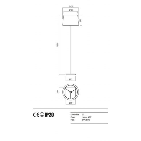 Redo Álló lámpa 01-1149-AB-SPFR-BG SAVOY