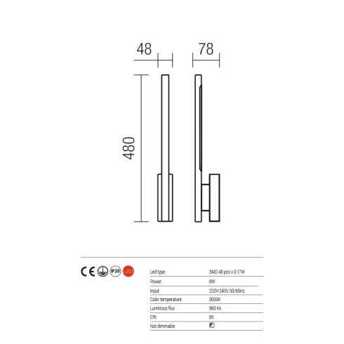 Redo Fali lámpa 01-1204 WAND