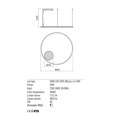 Redo Függeszték 01-1713-TRIAC ORBIT