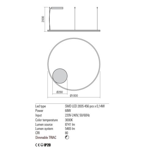 Redo Függeszték 01-1714-TRIAC ORBIT