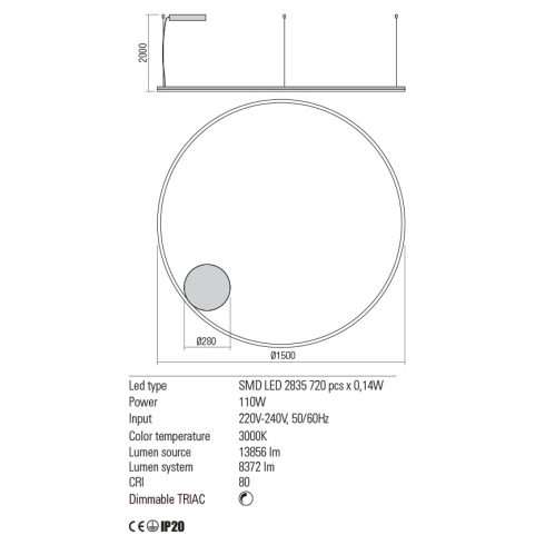 Redo Függeszték 01-1719-TRIAC ORBIT