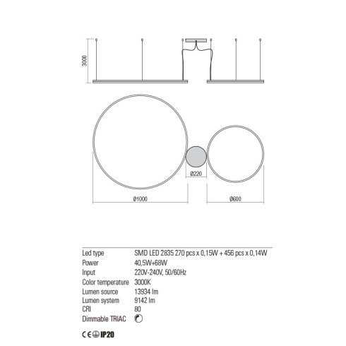 Redo Függeszték 01-1720-TRIAC ORBIT