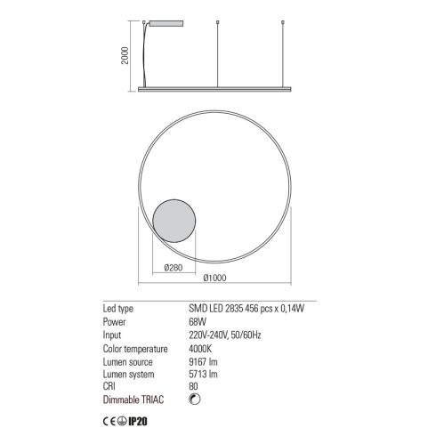 Redo Függeszték 01-1917-TRIAC ORBIT