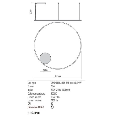Redo Függeszték 01-1918-TRIAC ORBIT