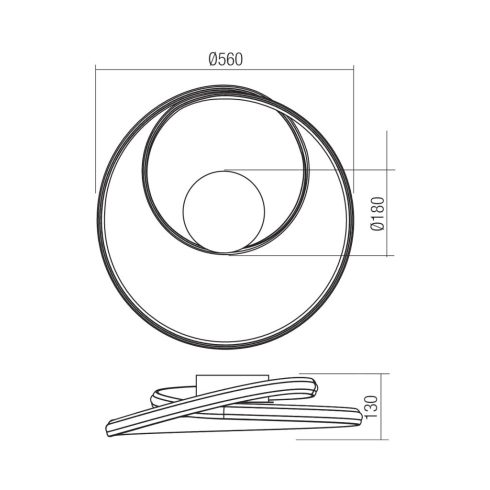 Redo Mennyezeti lámpa 01-4359 TORSION