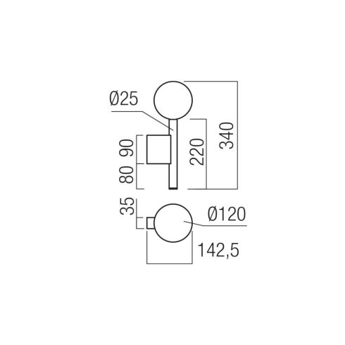 Redo Fali lámpa 01-4548 BOLLA