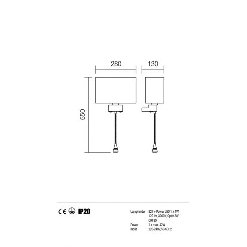 Redo Fali lámpa 01-679CH BG ENJOY