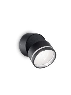   Ideal Lux Kültéri fali lámpa OMEGA AP ROUND NERO 4000K 165387