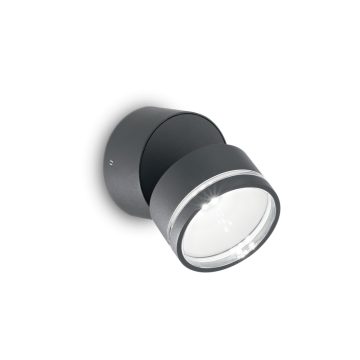   Ideal Lux Kültéri fali lámpa OMEGA AP ROUND ANTRACITE 4000K 172552