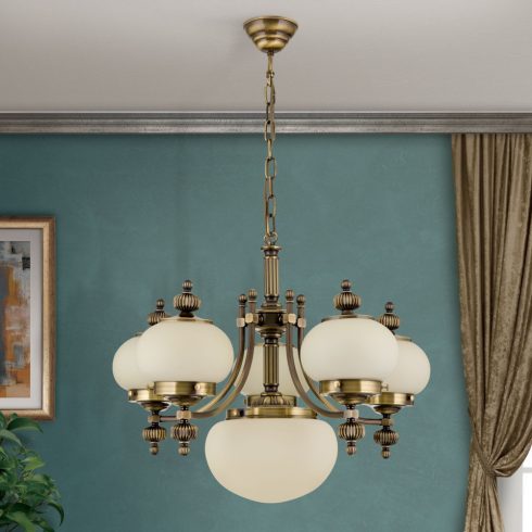 Orion Csillár OR 1319-5+1 Patina-328, 329 champ matt WIENER NOSTALGIE 205066