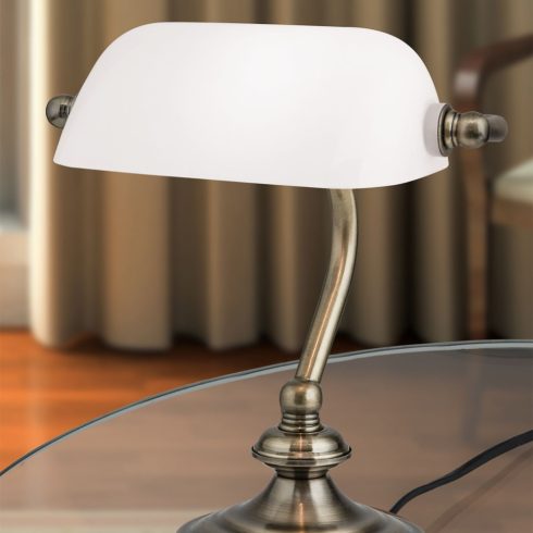 Orion Asztali lámpa OR 4-1165-1 Patina-opal BANKERSLAMP 245444