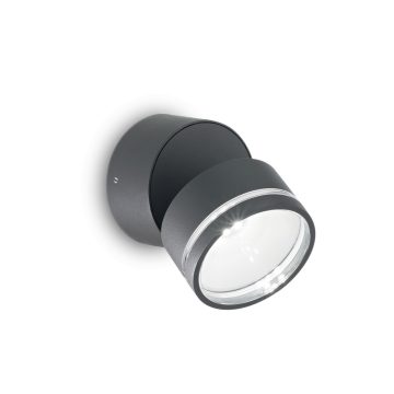   Ideal Lux Kültéri fali lámpa OMEGA AP ROUND ANTRACITE 3000K 247076