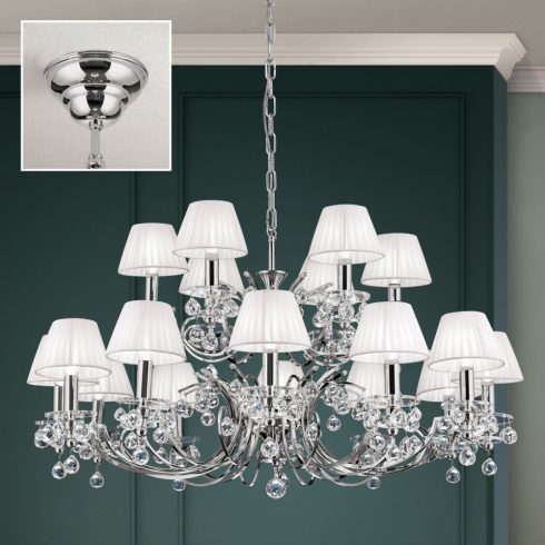 Orion Csillár OR 2144-12+6 chrom-4469 weiß KRISTALLDESIGN 255054