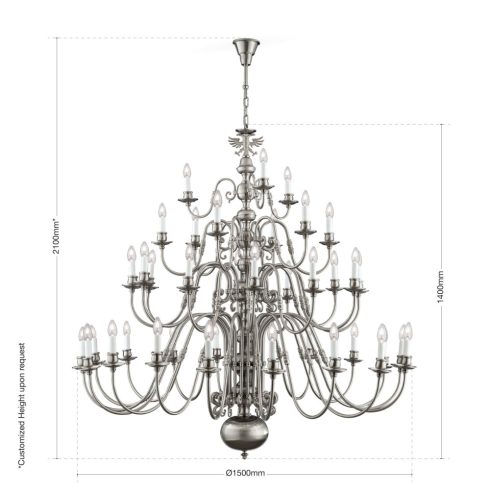 Orion Csillár OR 1239-18+12+6+3 satin - mit Adler FLAMISCH 260546