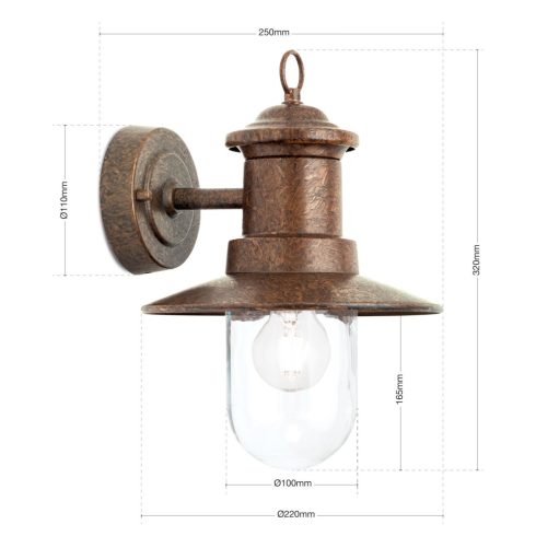 Orion Kültéri fali lámpa OR 11-1205 Vintage-braun LEONIE 266708