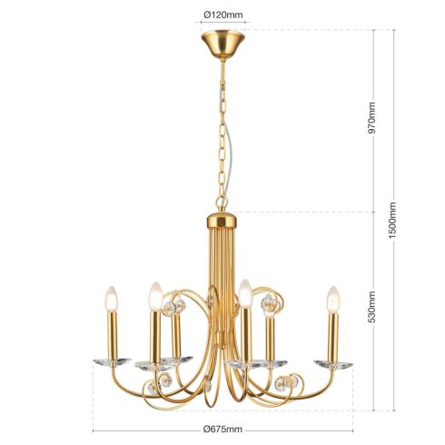 Orion Csillár OR 1842-6 gold-matt ARIANE 276875