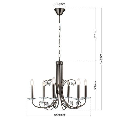 Orion Csillár OR 1842-6 dark-nickel ARIANE 276882