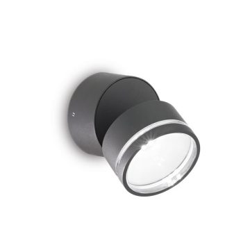   Ideal Lux Kültéri fali lámpa OMEGA AP ROUND ANTRACITE 3000K 285450