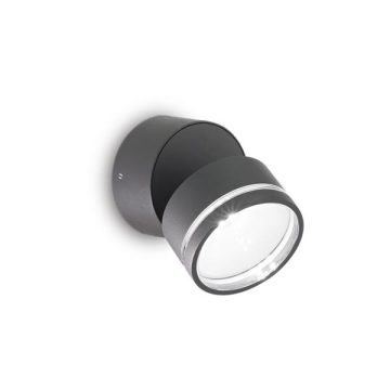   Ideal Lux Kültéri fali lámpa OMEGA AP ROUND ANTRACITE 4000K 285467