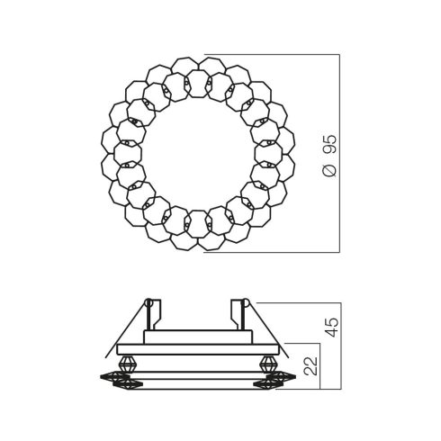 Redo SML Beépíthető spot lámpa 70288 CR 27