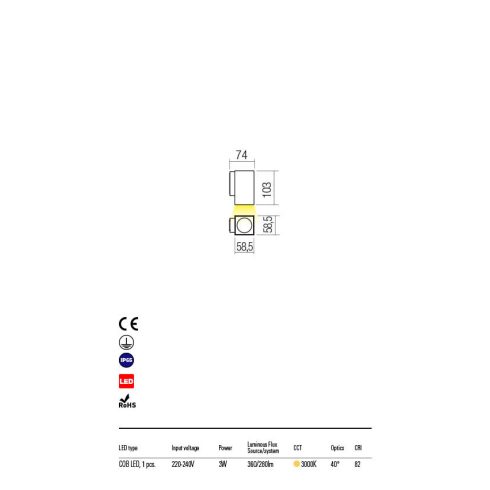 Redo Kültéri fali lámpa QUAD 90085