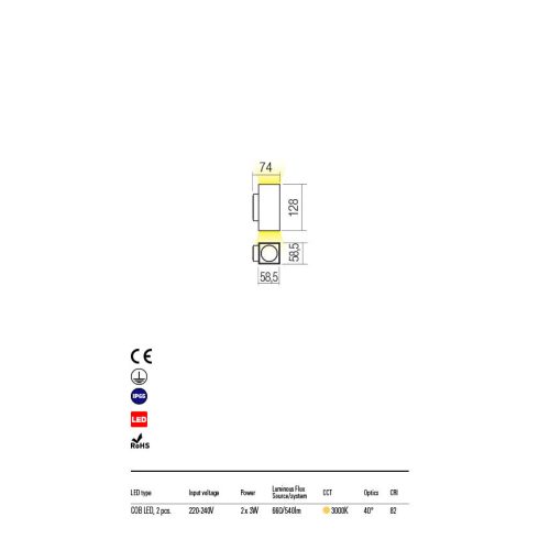 Redo Kültéri fali lámpa QUAD 90087