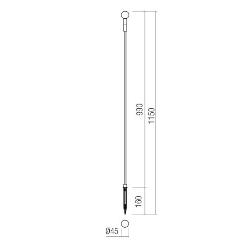 Redo Kültéri leszúrható lámpa 90656 TORCH