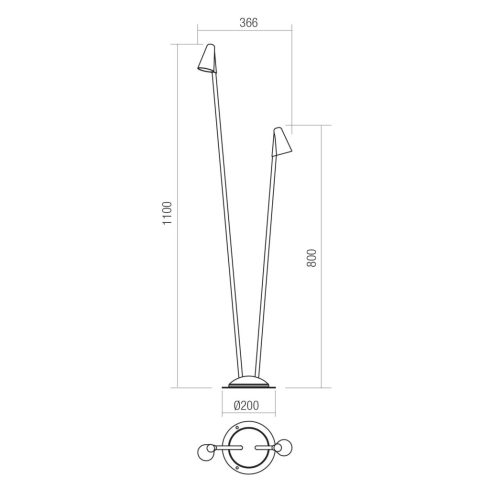 Redo Kültéri leszúrható lámpa 90711 NIVALIS