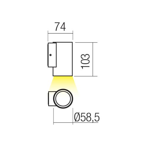 Redo Kültéri fali lámpa 90805 RAM