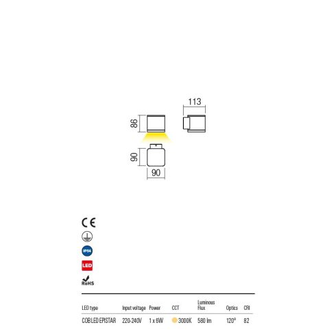 Redo OUT Kültéri fali lámpa 9080 Beta