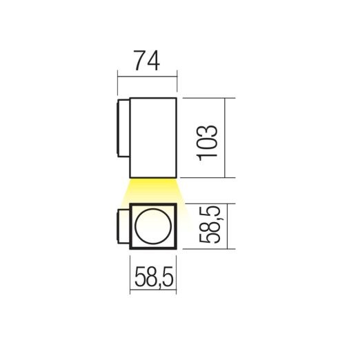 Redo Kültéri fali lámpa 90813 QUAD