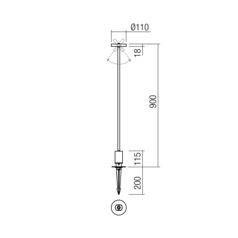 Redo Kültéri leszúrható lámpa 90852 ELFIC