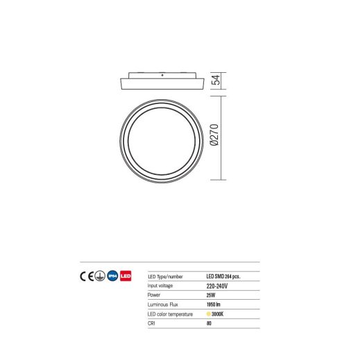 Redo OUT Kültéri mennyezeti lámpa 9180 BEZEL
