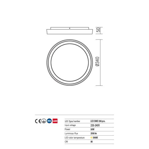 Redo OUT Kültéri mennyezeti lámpa 9184 BEZEL