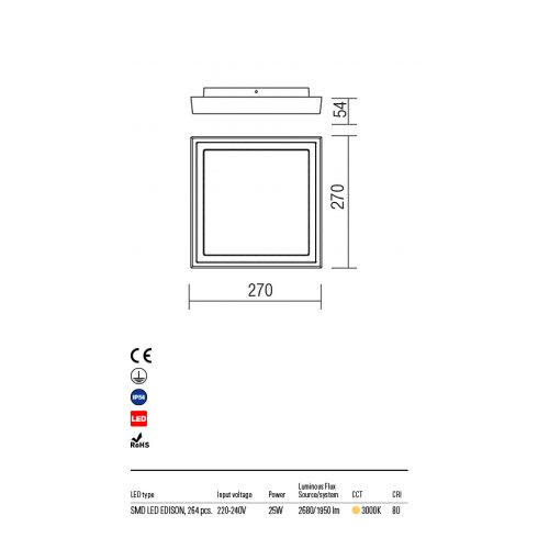 Redo OUT Kültéri mennyezeti lámpa 9188 BEZEL
