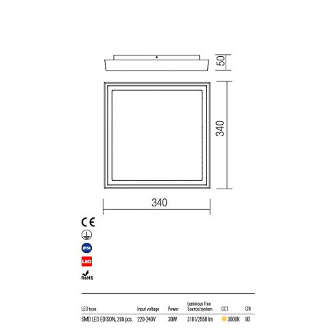 Redo OUT Kültéri mennyezeti lámpa 9191 BEZEL