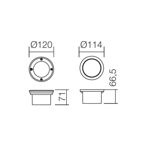 Redo SML Kültéri földbe süllyesztett lámpa 9236 LOKKI
