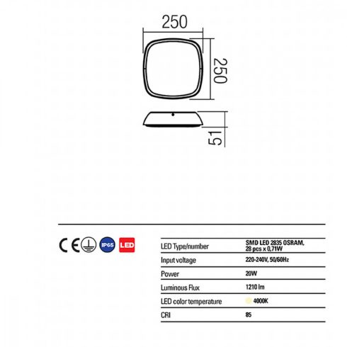 Redo OUT Kültéri mennyezeti lámpa 9543 TWILL