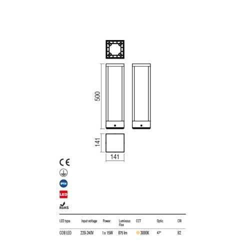 Redo OUT Kültéri álló lámpa 9578 Tower