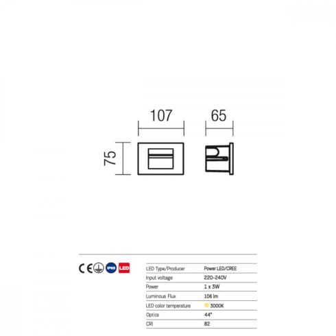 Redo OUT Kültéri falba süllyesztett lámpa 9636 INNER
