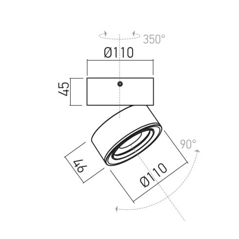 Arelux Mennyezeti lámpa AR08NW SBK XARTE