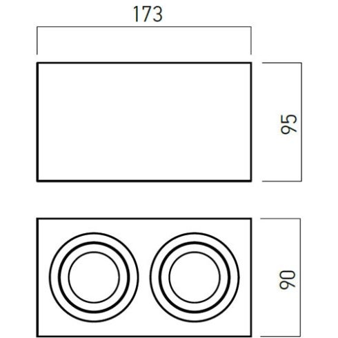 Arelux Mennyezeti lámpa BX02 BK XBRIX
