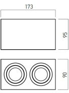 Arelux Mennyezeti lámpa BX02 MWH XBRIX