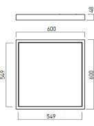 Arelux LED panel CSQ6060NW MWH XCASE