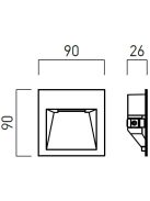 Arelux Lépcsővilágítás GS01NWIP20 BK XGHOST